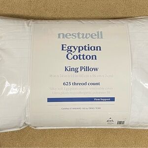 Brand New Nestwell Egyptian Cotton Firm Support Pillow King